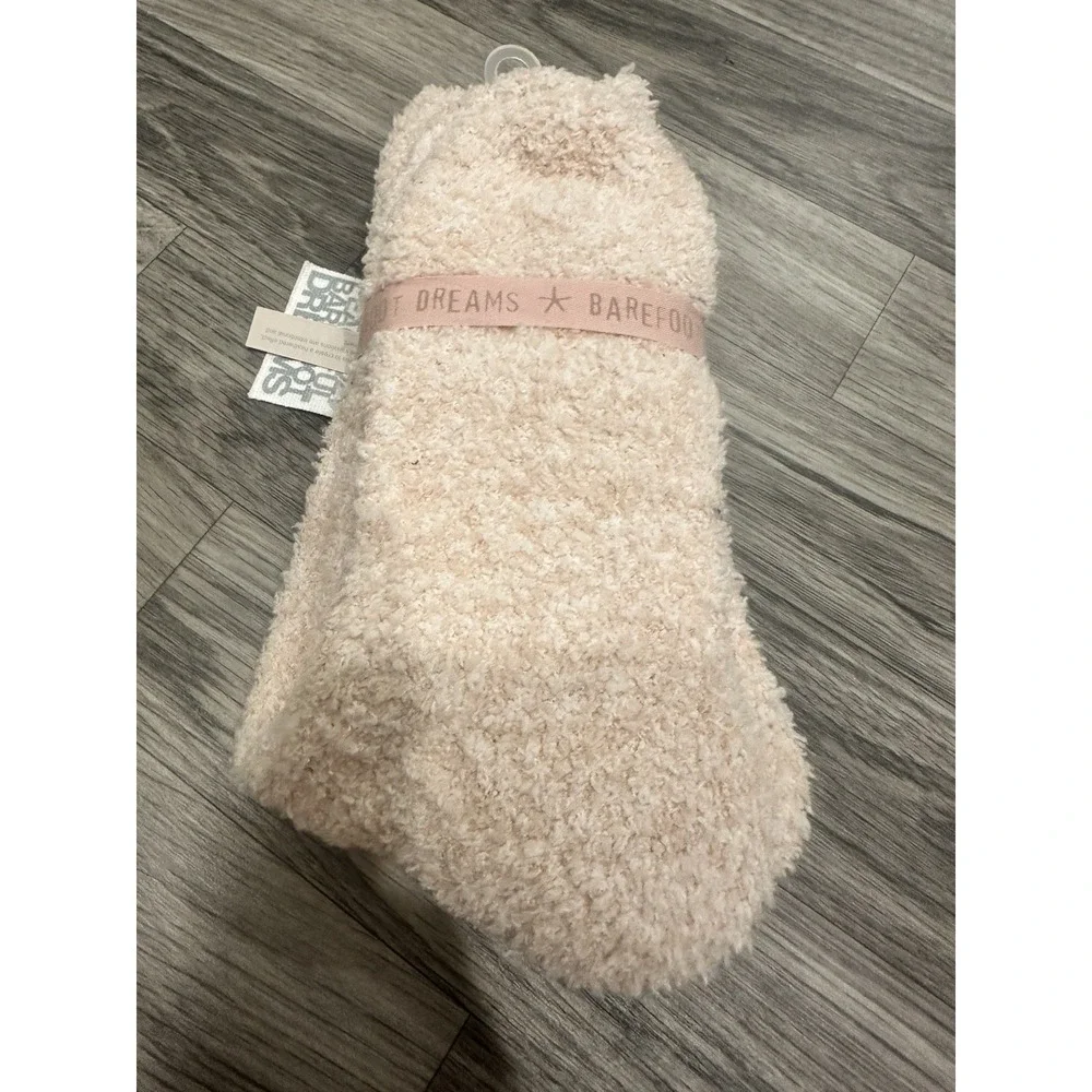 Barefoot Dreams COZYCHIC®‎ HEATHERED SOCKS DUSTY ROSE-WHITE